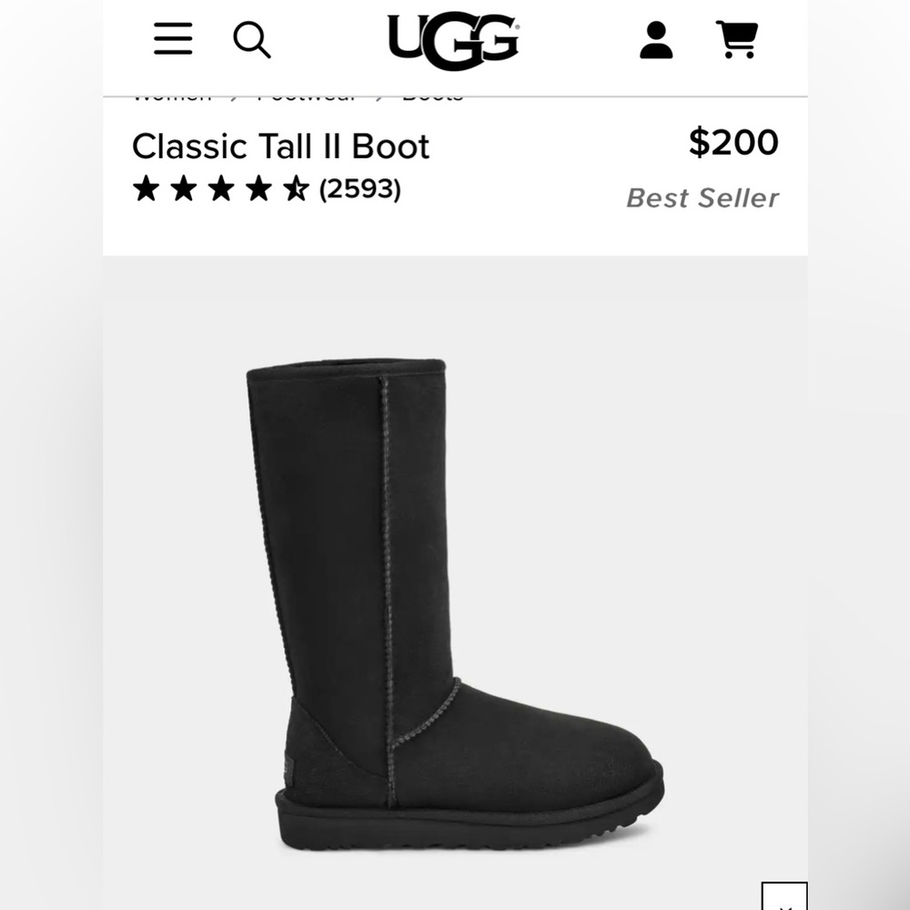 UGG Classic Tall Boot Black.  Size 9